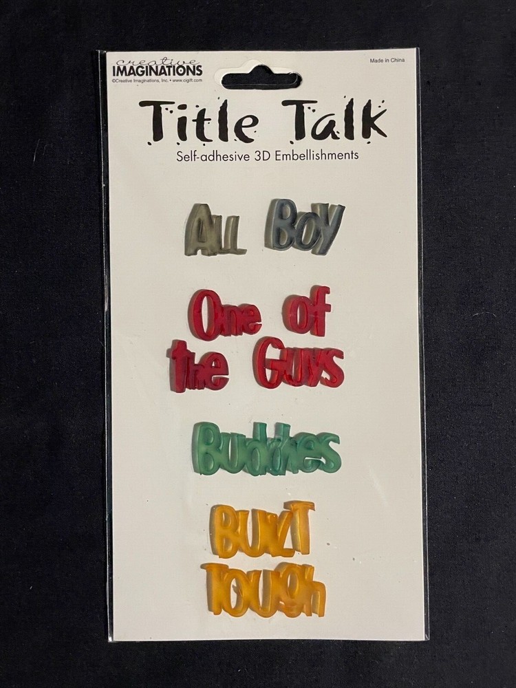 CREATIVE IMAGINATIONS ASSORTED "BOY" EMBELLISHMENTS