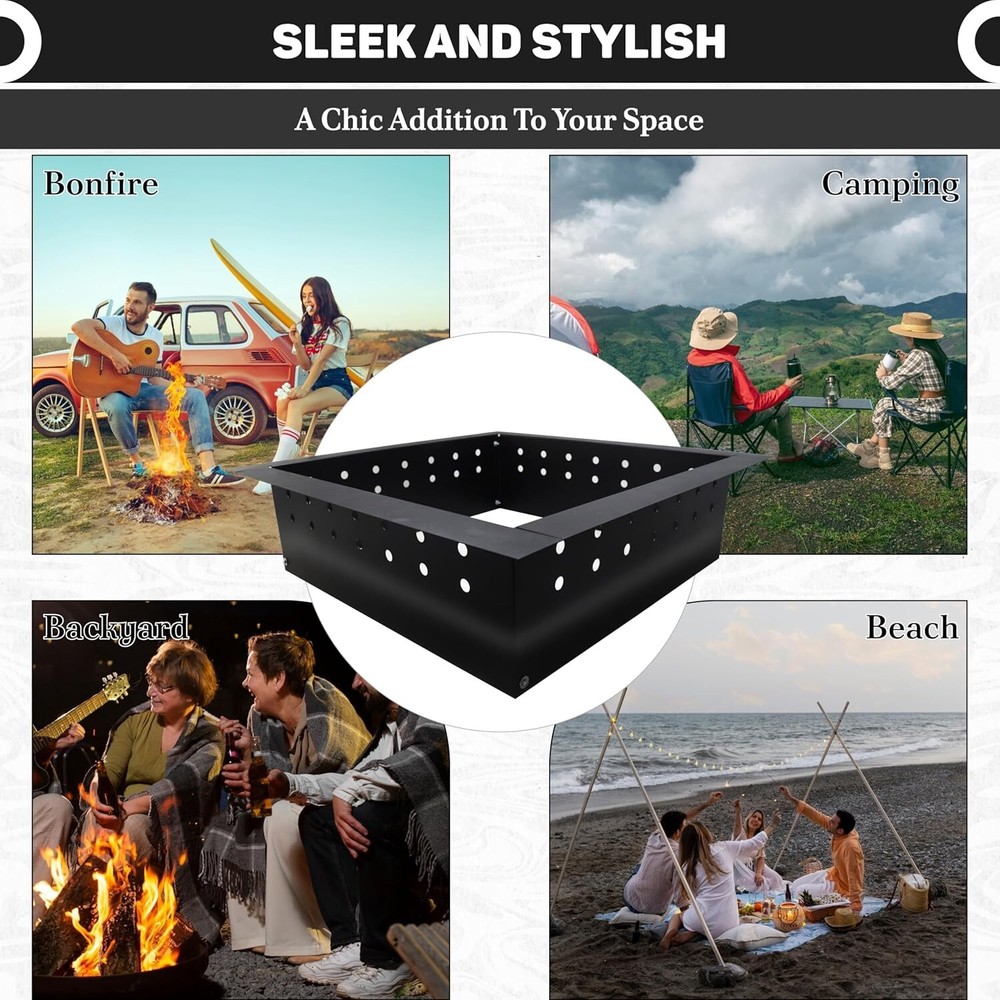 FEBTECH Smokeless Fire Pit Insert 36" OD & 30" ID with Heat Resistant Coating