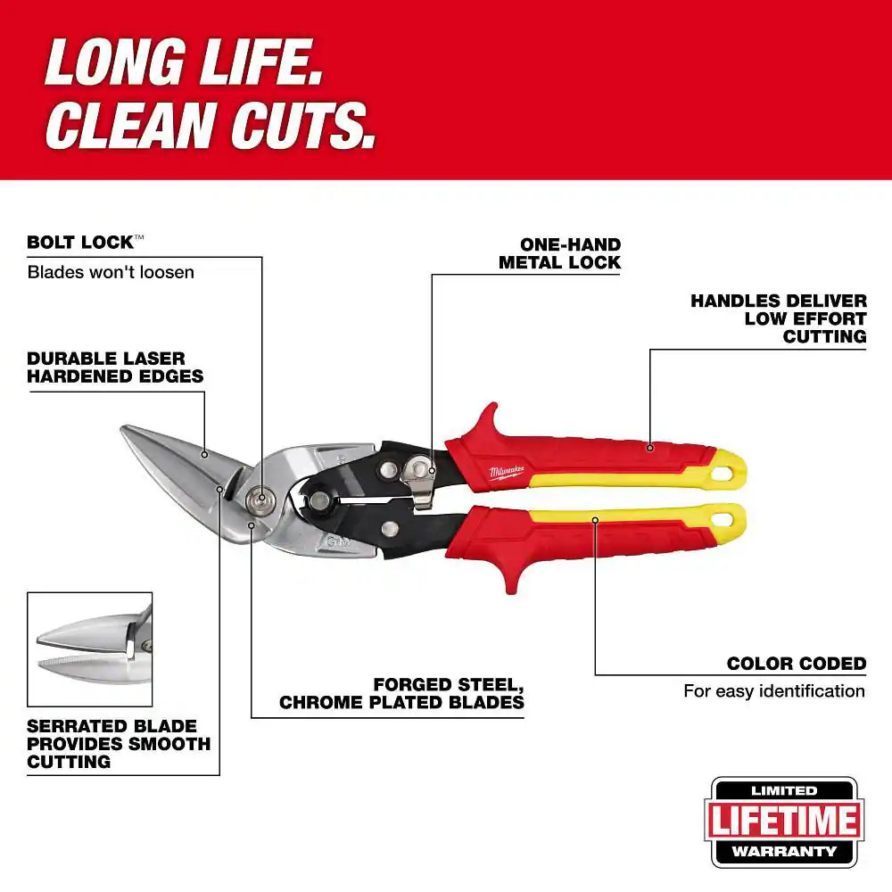 10 In. Straight-Cut Offset Aviation Snips