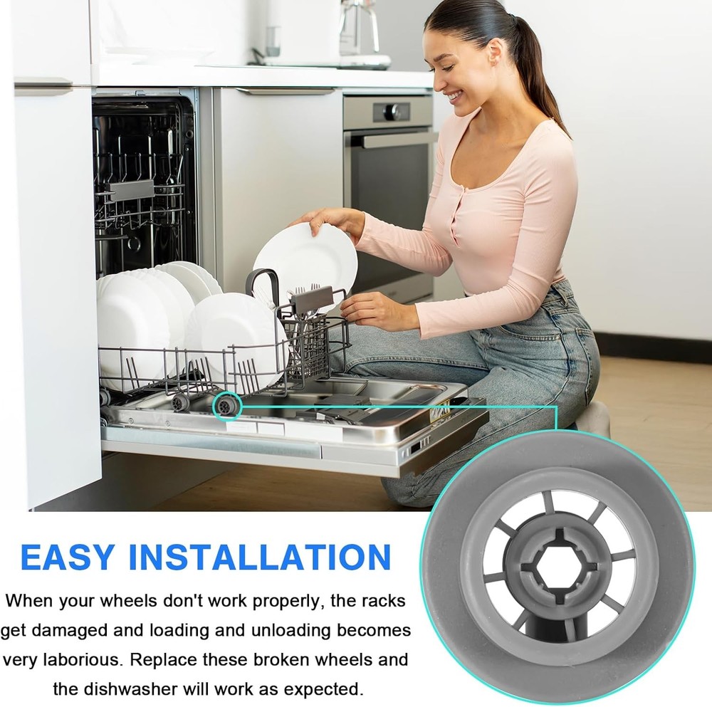 8 Pack Replacement Lower Rack Wheels for Bosch Kenmore Dishwashers FAST SHIPPING