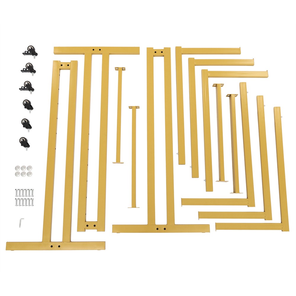 Modern Gold Clothing Display Rack Stand Retail Rolling Garment Hanger w/Wheels