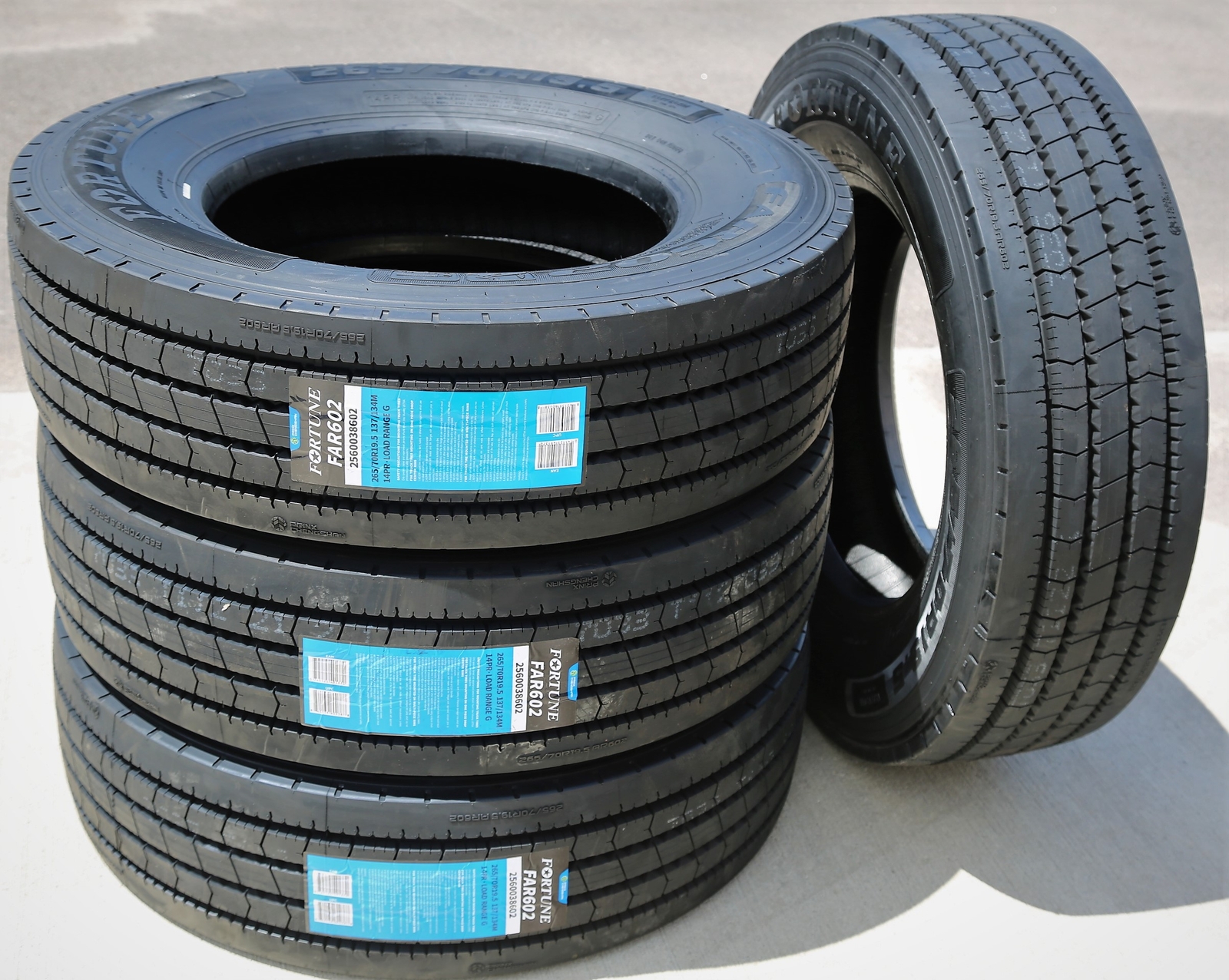 2 New Fortune FAR602 265/70R19.5 Load G 14 Ply All Position Commercial Tires