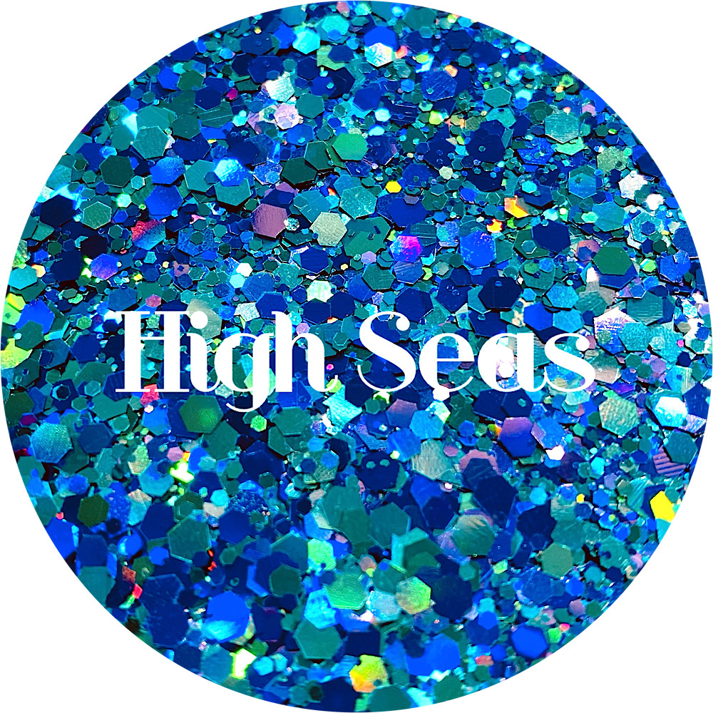 Premium Polyester Glitter - Blue and Teal Chunky Mix