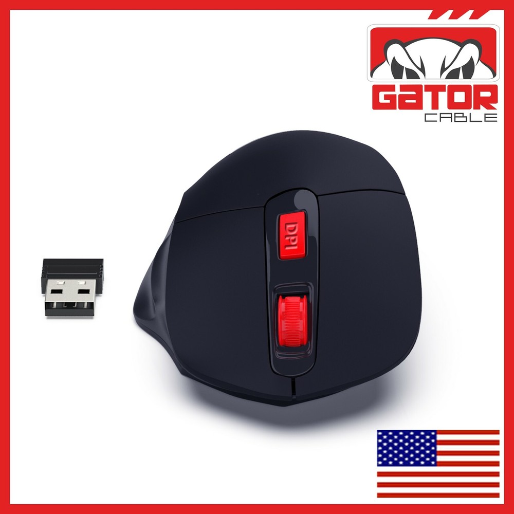Wireless Optical Mouse Ergonomic USB Receiver 2.4GHz for Laptop PC Computer Mac