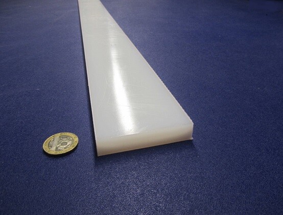 UHMW White Bar, 1/2" Thick x 2.50 Width x 24" Long