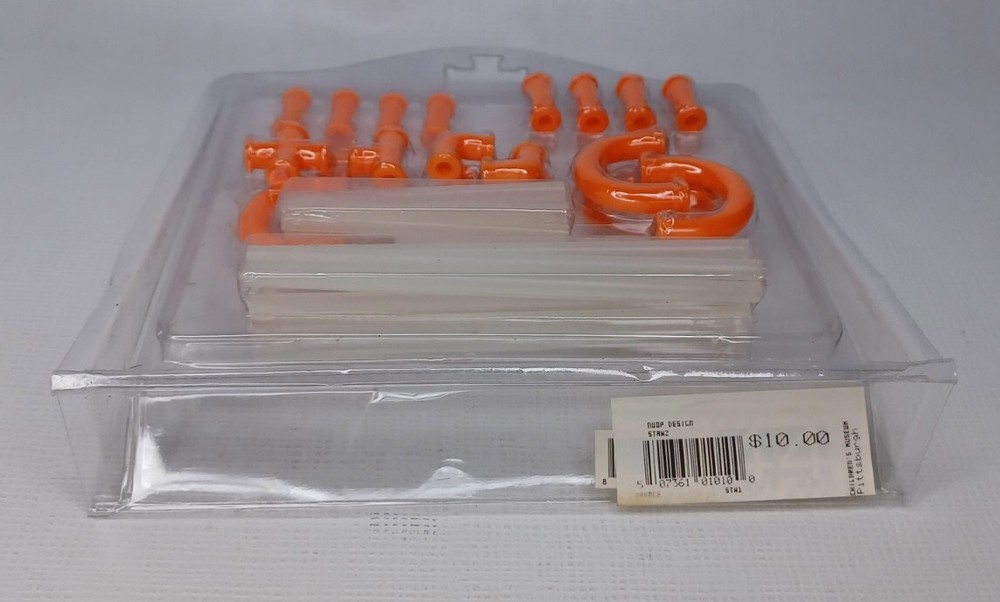 Orange & Clear Plastic Straws STEM Building Toy Set