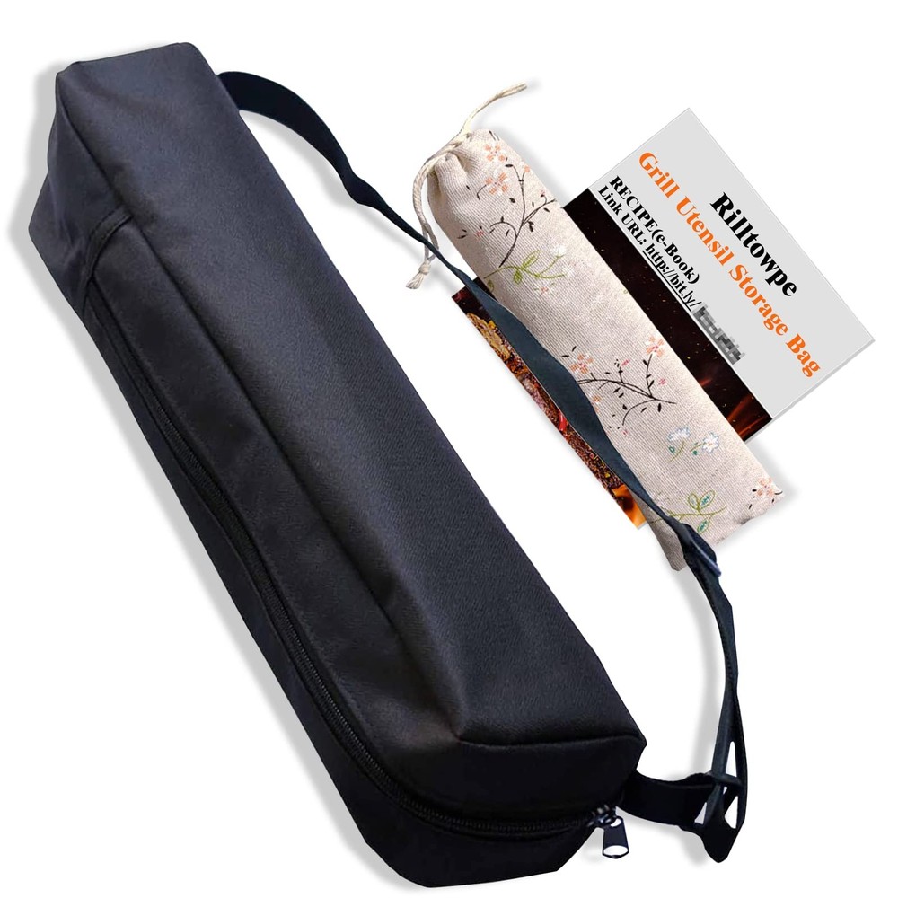 Grill Tool Storage, BBQ tools Bag (Oxford Cloth), Foldable Grilling black