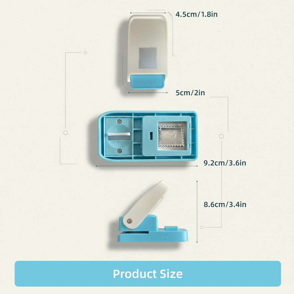 Scalloped Edge Rectangular Postage Stamp Punch for Crafting Projects
