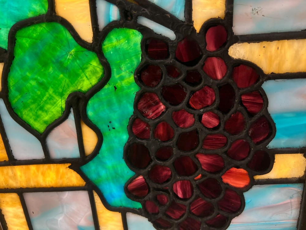 Nice grape arbor stained glass window