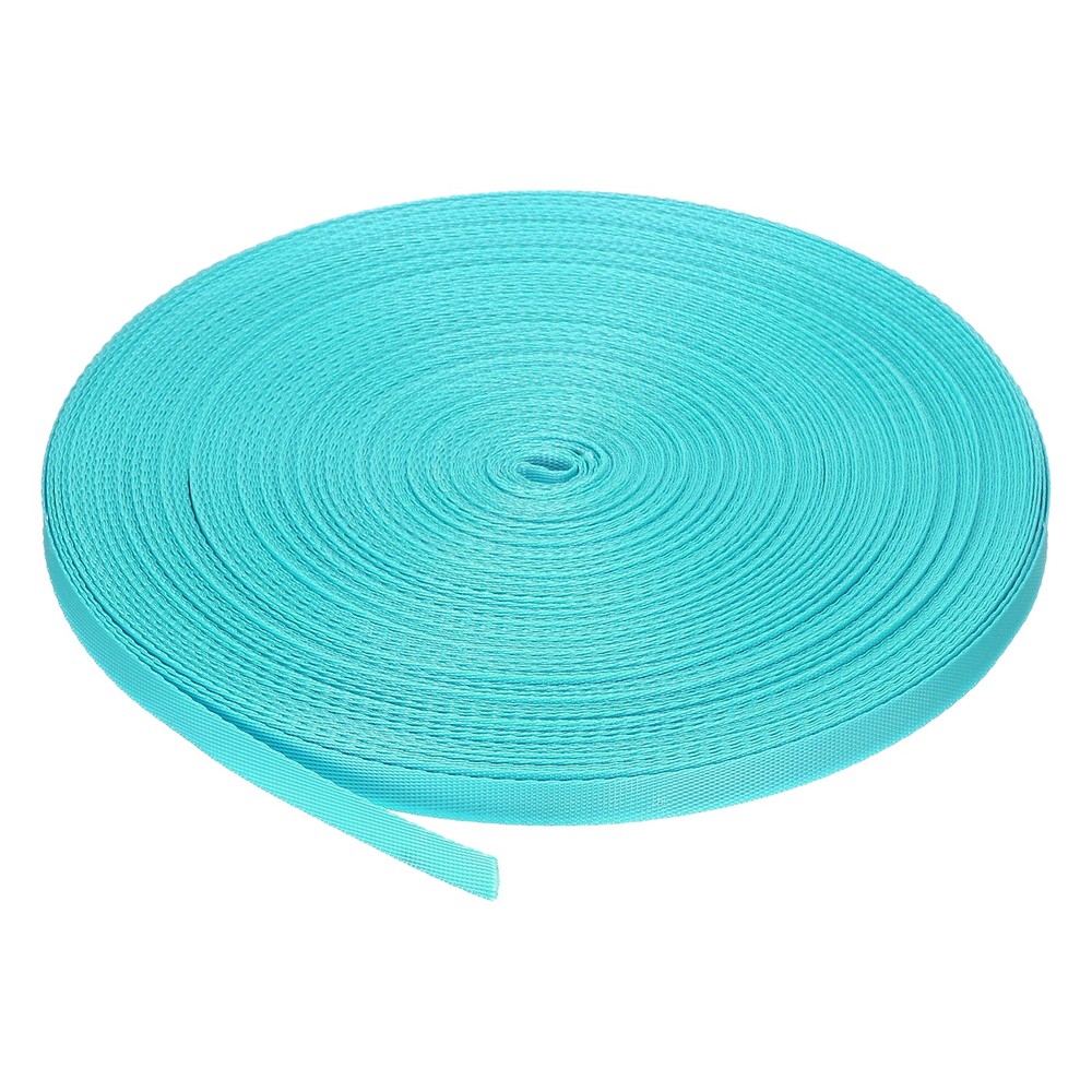 Nylon Webbing Strap Flat 3/8" 50 Yards Ice Blue for DIY Backpack Luggage-rack