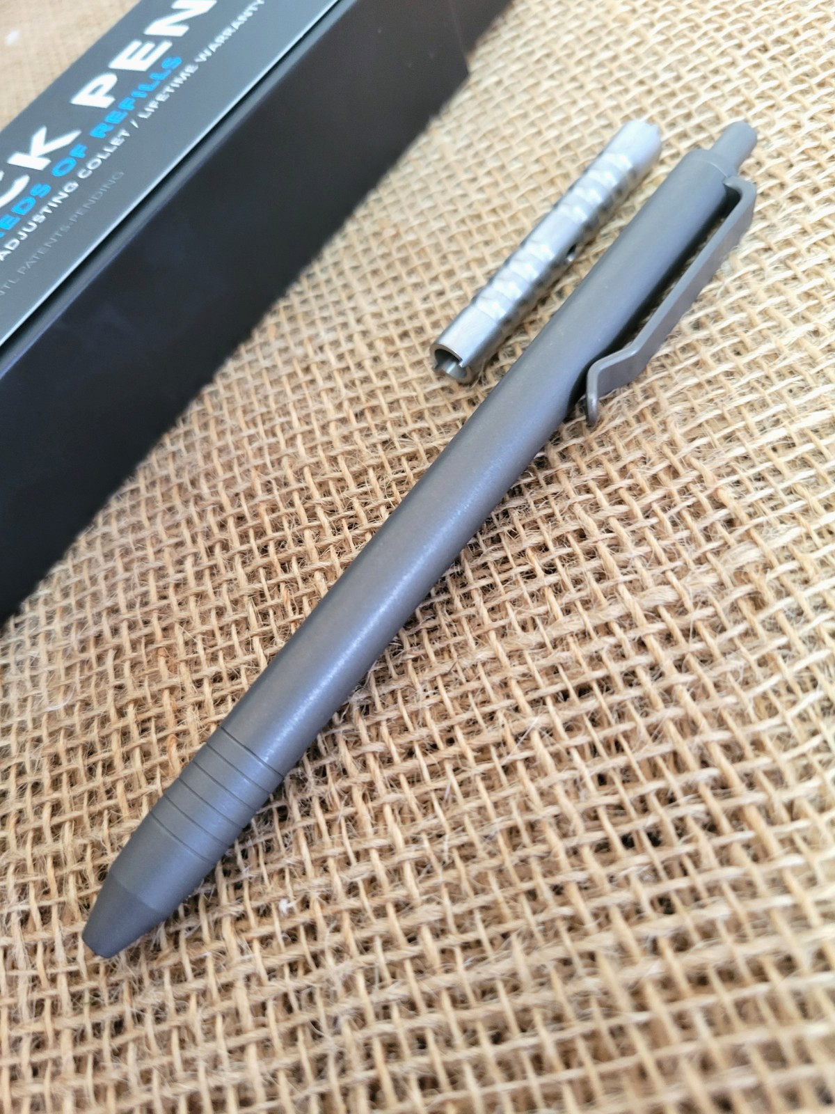 Big Idea Design Slim Click Pen Stonewash Titanium Schneider Gel Ink Refill 5"