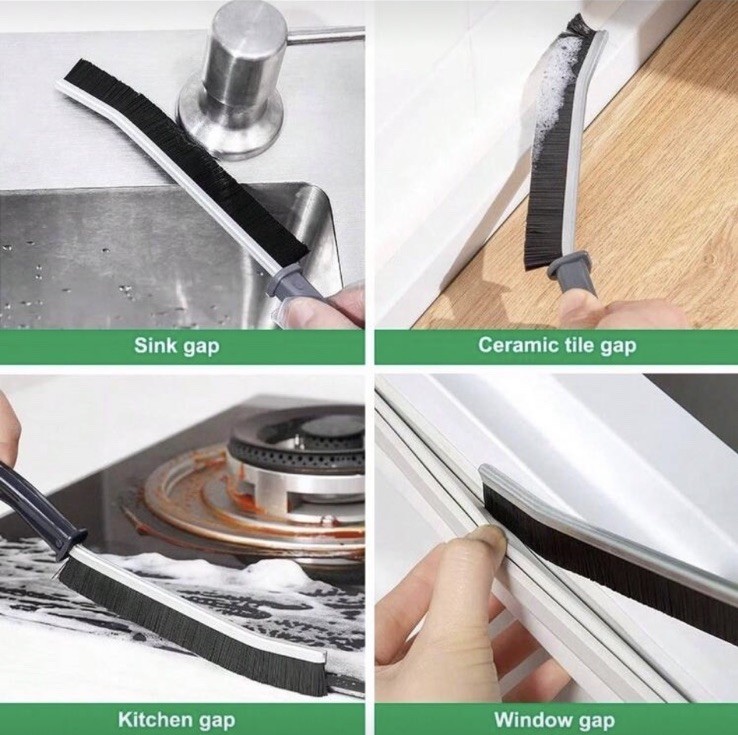 Foldable Rotatable Squeegee & Gap Cleaning Brush Set for Windows, Kitchen, Glass