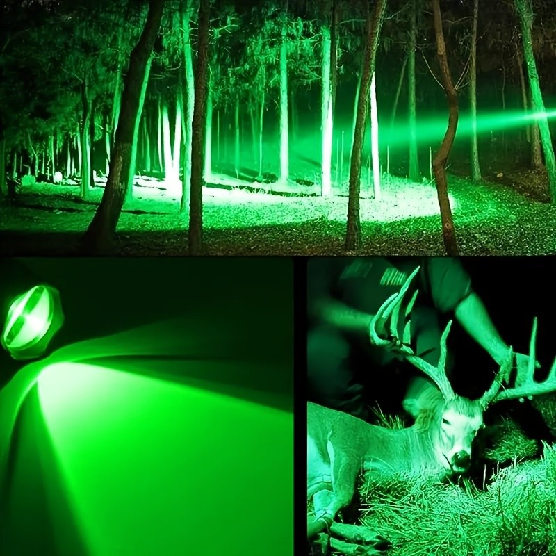 Predator Hunting Green Light LED Flashlight Torch Offset 20mm Rail Mount Kit