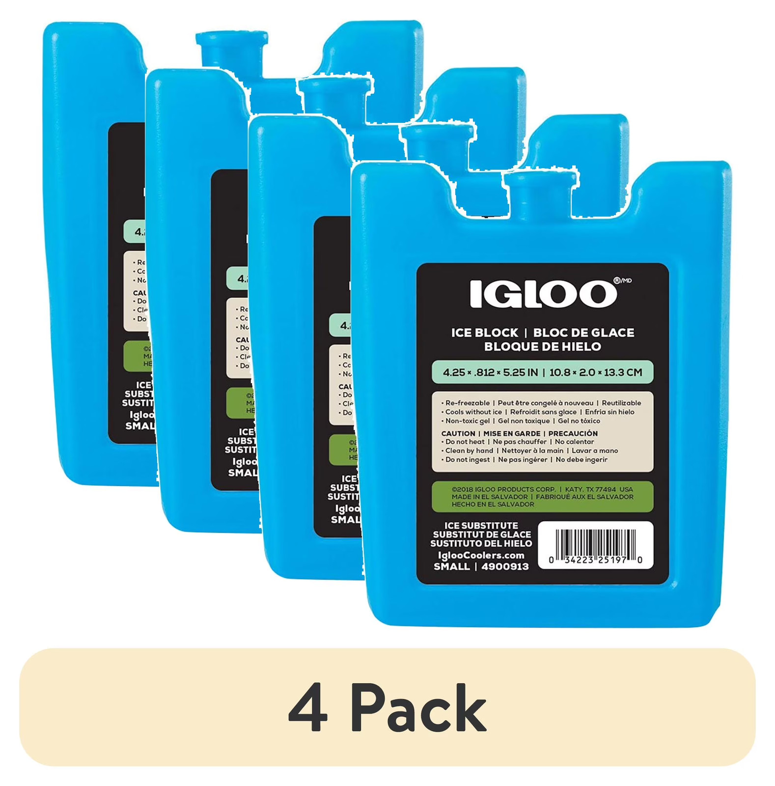 4 pack Small Igloo Reusable Ice Pack for Lunch Boxes & Coolers ( FREE SHIPPING )