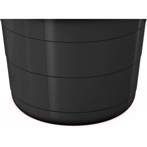 Black 17-Gallon Storage Tub - Flexible Plastic, Rope Handles, Utility Bucket