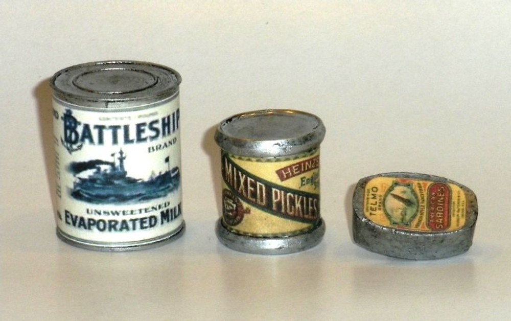 1:6 scale WW II U.S. food can set "A"