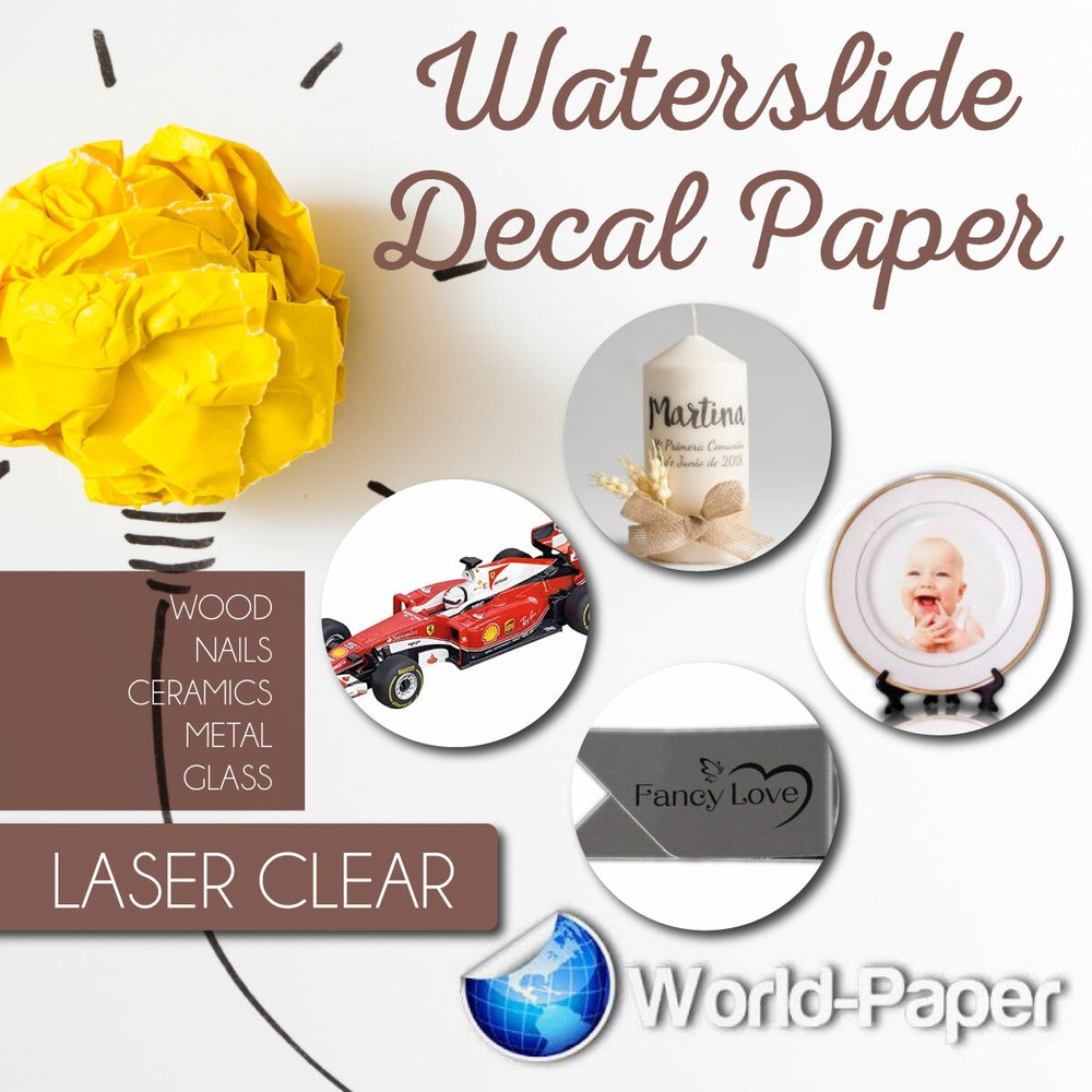 Waterslide Decal Paper INKJET/LASER printer CLEAR/ WHITE