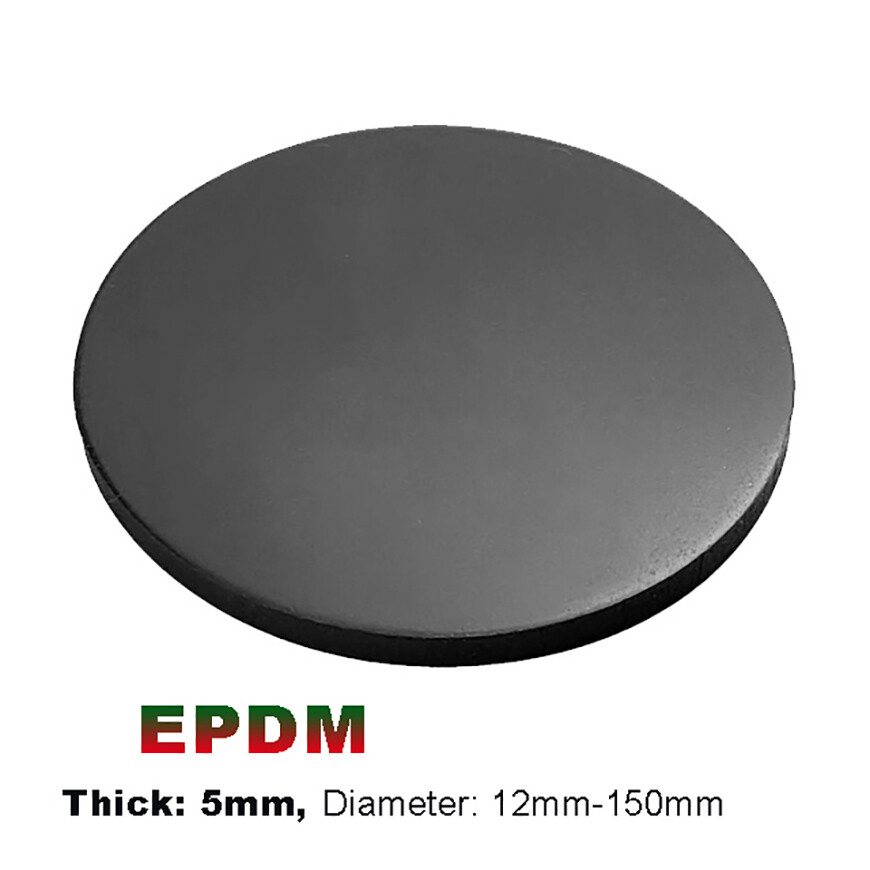Round Solid EPDM Rubber Disc Discs Pads | Diameter: 12mm-150mm | Thickness 5mm