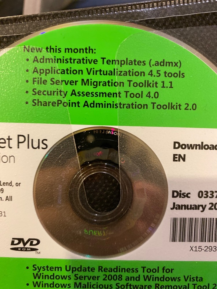 Technet Plus Microsoft tools . AppV, and much more. DVD