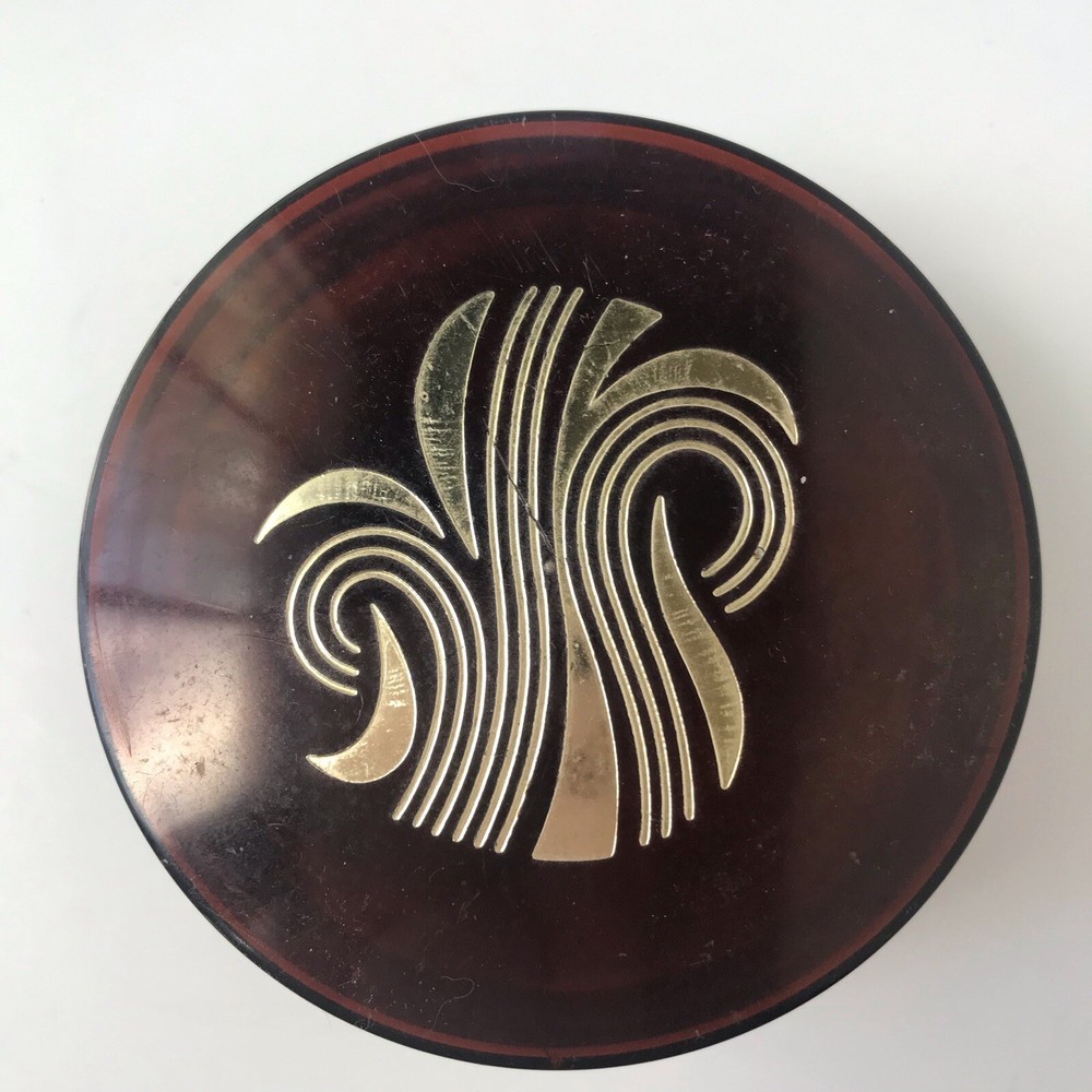 Vtg Corn Silk Micron Face Powder Plastic Tortoiseshell Containers Set 2 Empty