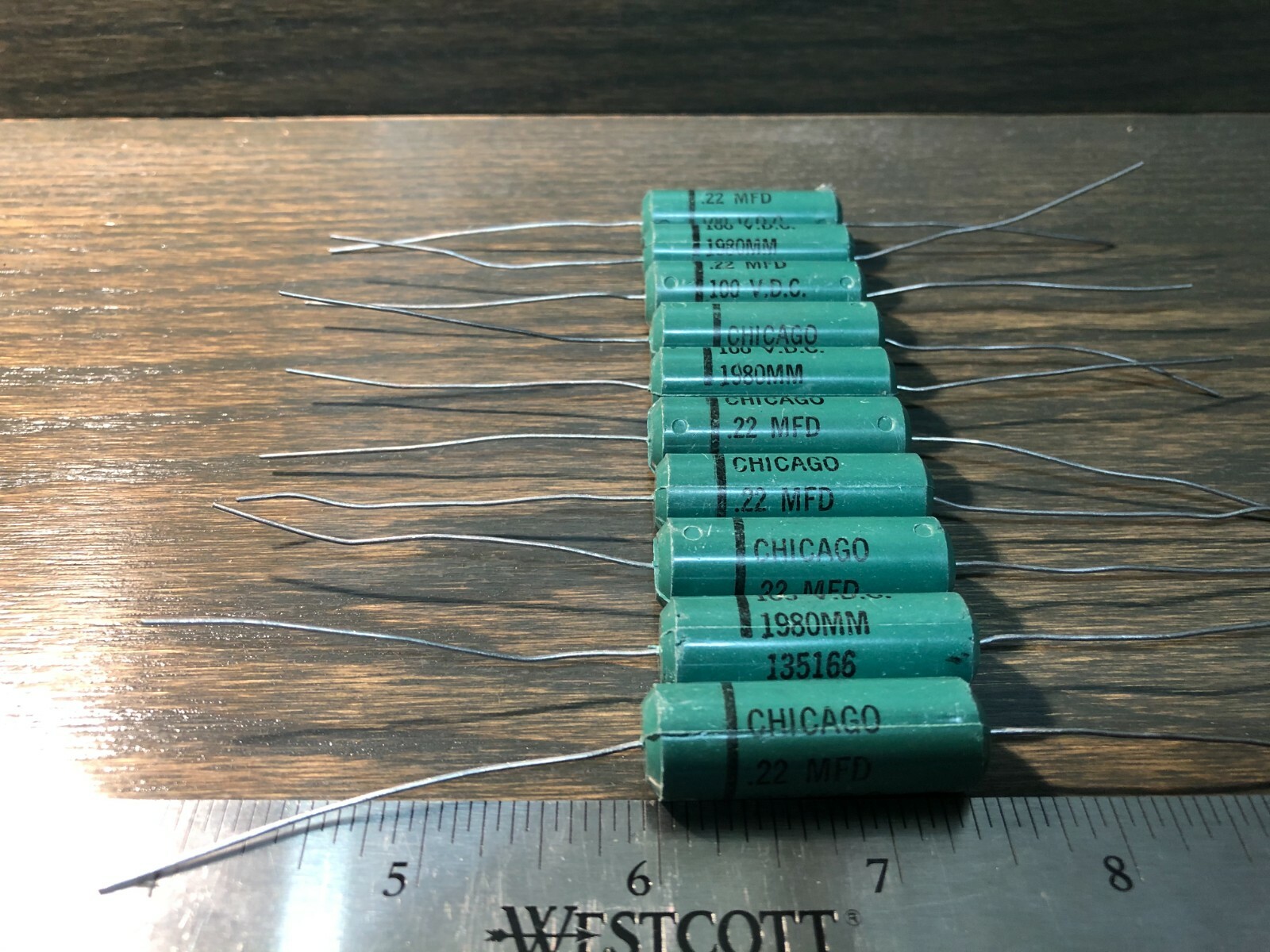 (Lot of 10) NOS 1960's Chicago Tone Capacitors .22uf 100v 220nf 0.22uf