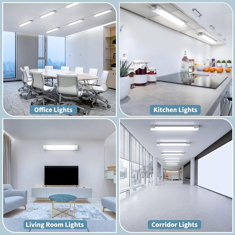 Ceiling Lights LED Plug in 2ft Flushmount LED Tube Light 5000K Linkable