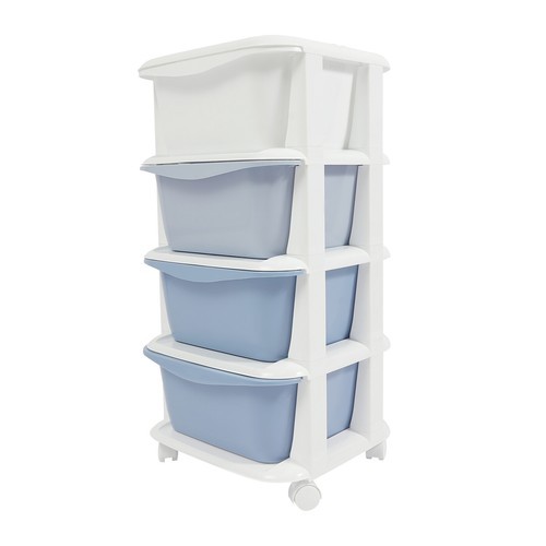 4-Tier Gradient Toy Organizer with Wheels - Durable & Stylish Storage Solution