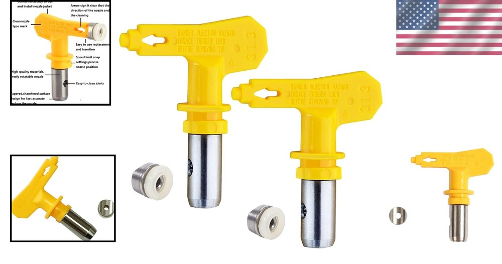 Reversible Spray Tip Nozzle Set for Airless Paint Sprayers - 12-14 Inch Pattern