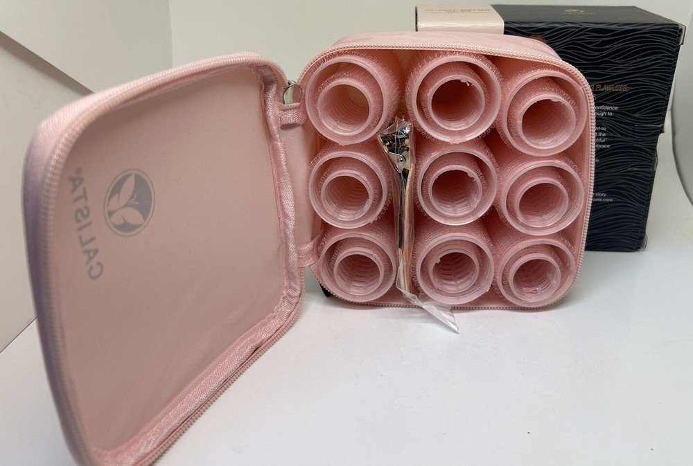 Calista Volumizing Self Grip Rollers 18 Curlers Clips Case Short Pixie NEW W/BOX