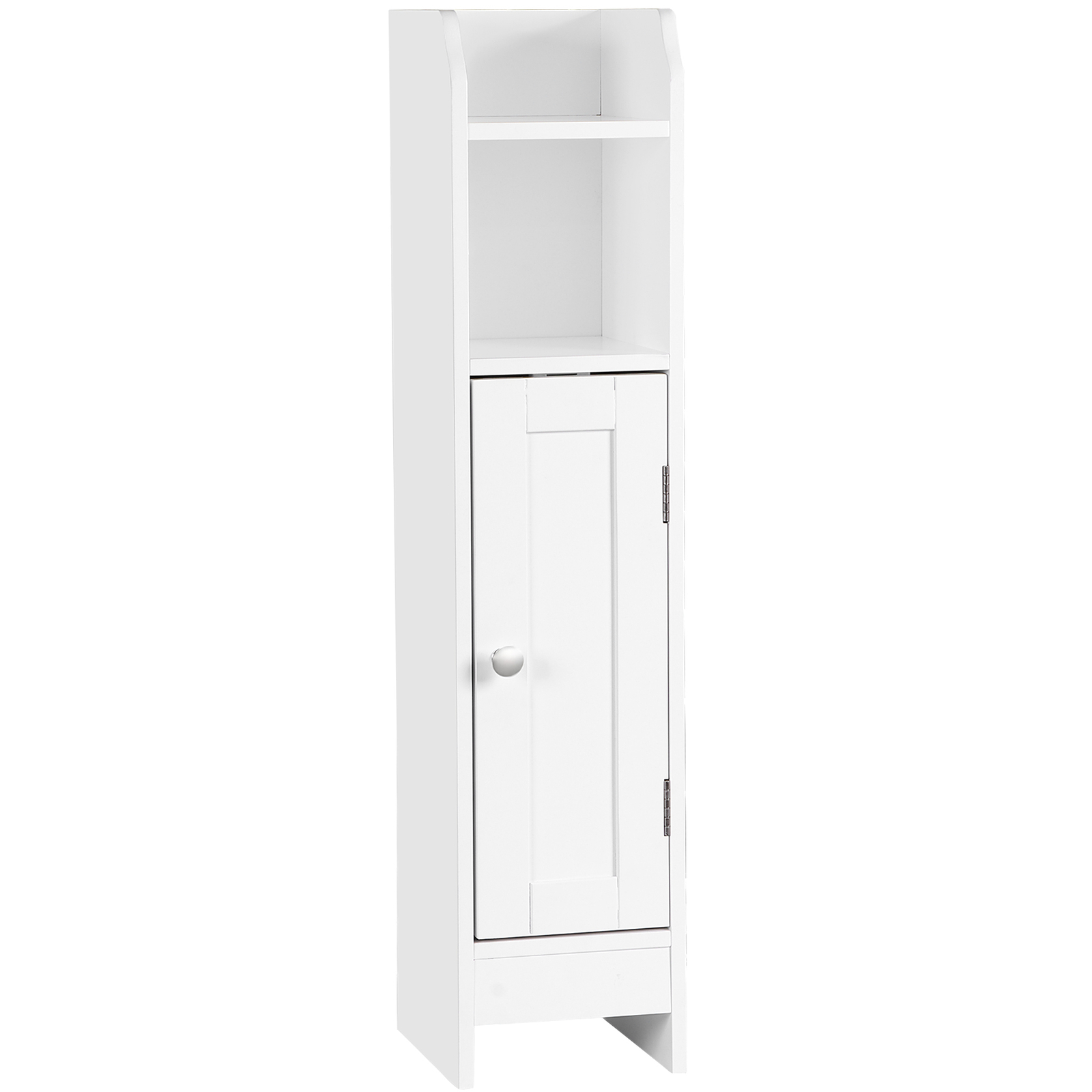 Small Bathroom Storage Cabinet White Floor Standing w/ Door & Shelves Storage