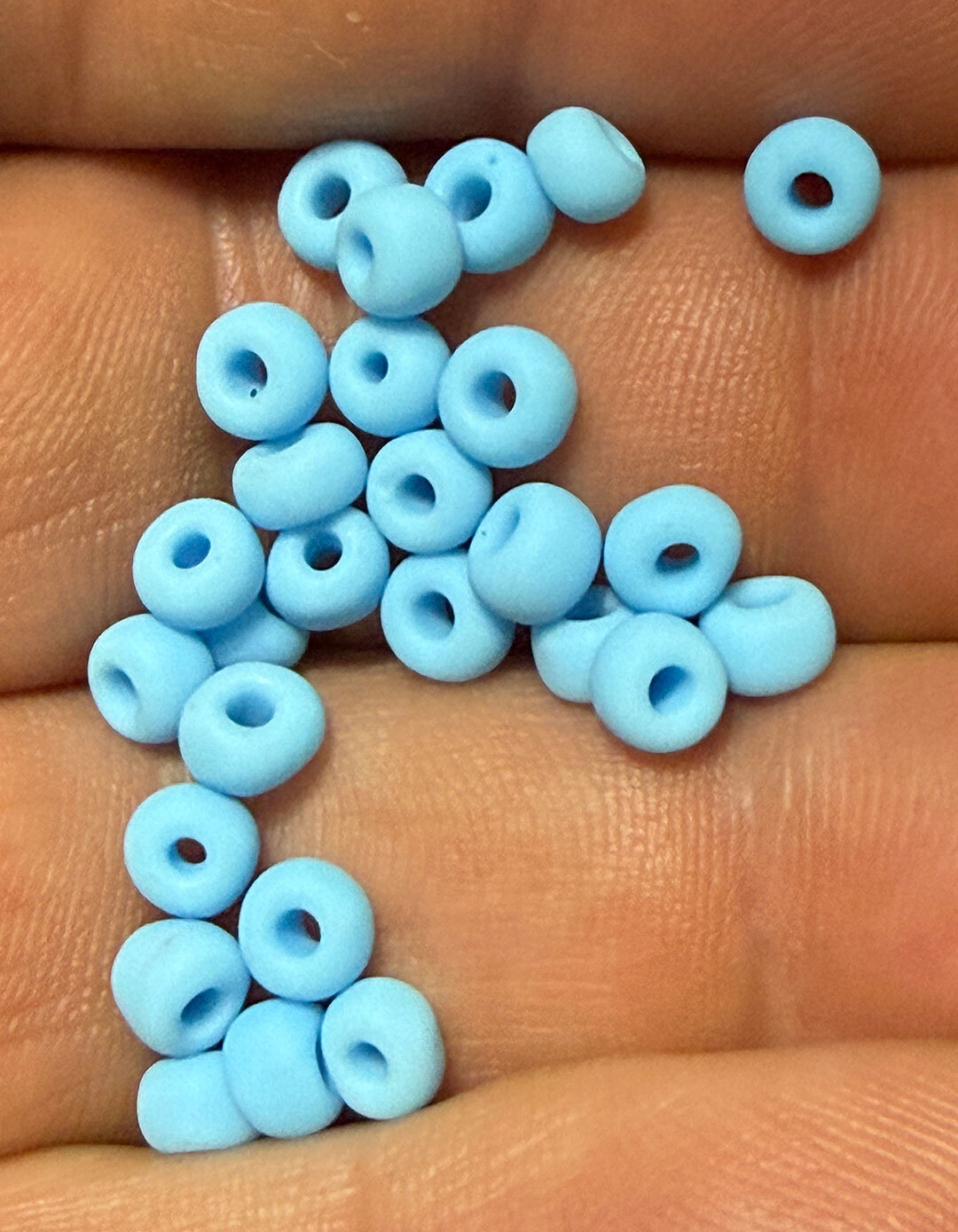 (20) Crow Indian Original Sky Blue Padre Glass Trade Beads Fur Trade Era ++