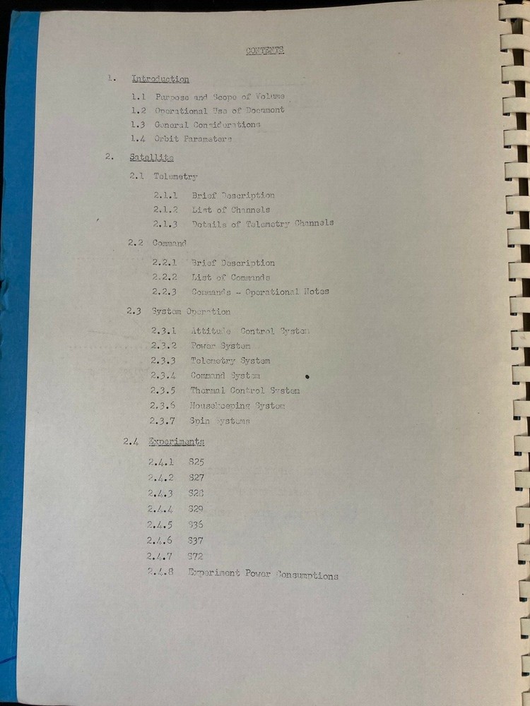 ESRO II SATELLITE POST LAUNCH OPERATIONS MANUAL, HAWKER SIDDELEY SPACE DIVISION