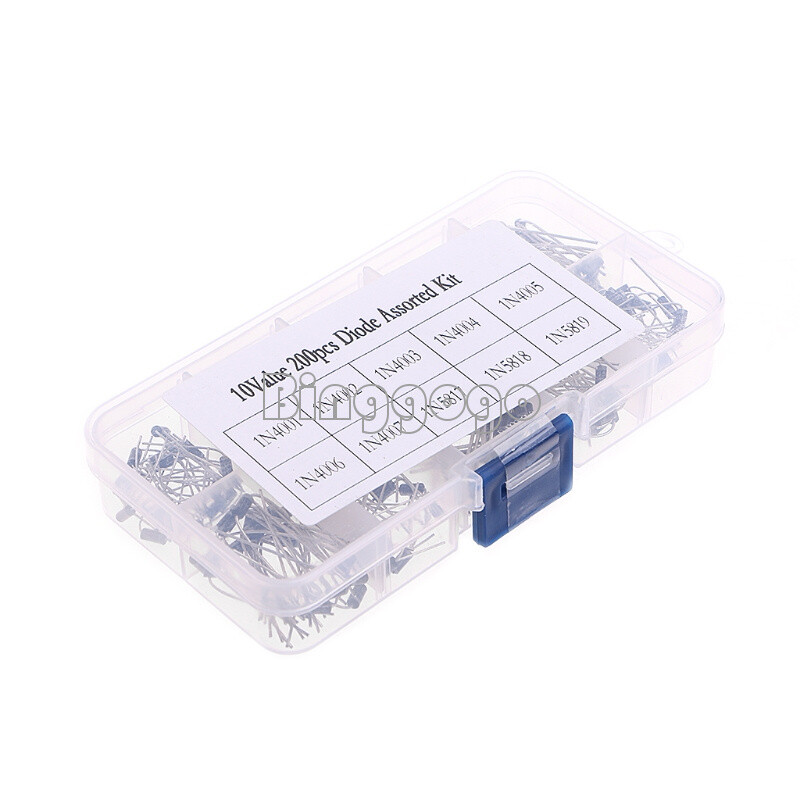 200Pcs 10 Value 1N4001-1N5819 Rectifier Diode schottky Assortment Kit NEW