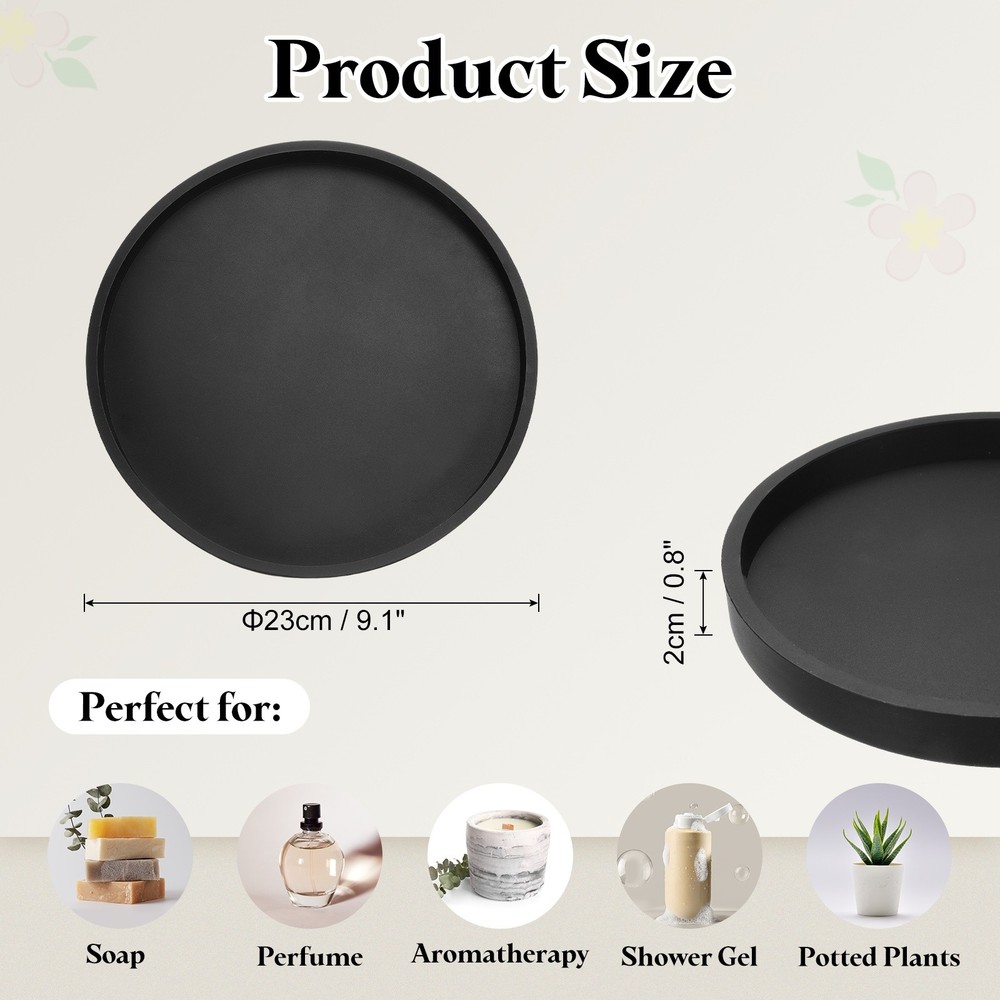 For silicone bath tray 9.1 cm black for bedside table top