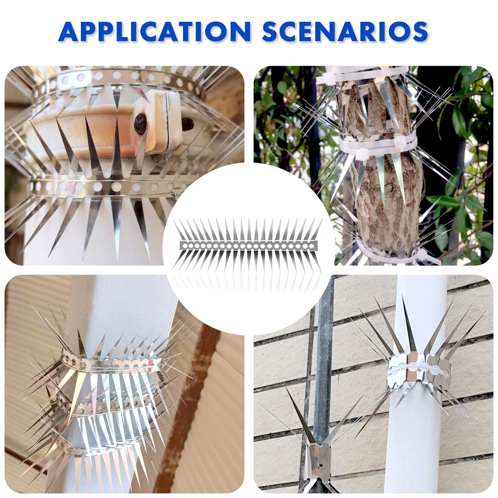 YXYBST Bird Spikes - Stainless Steel Fence Spikes for Pigeons, Raccoons, Snak...