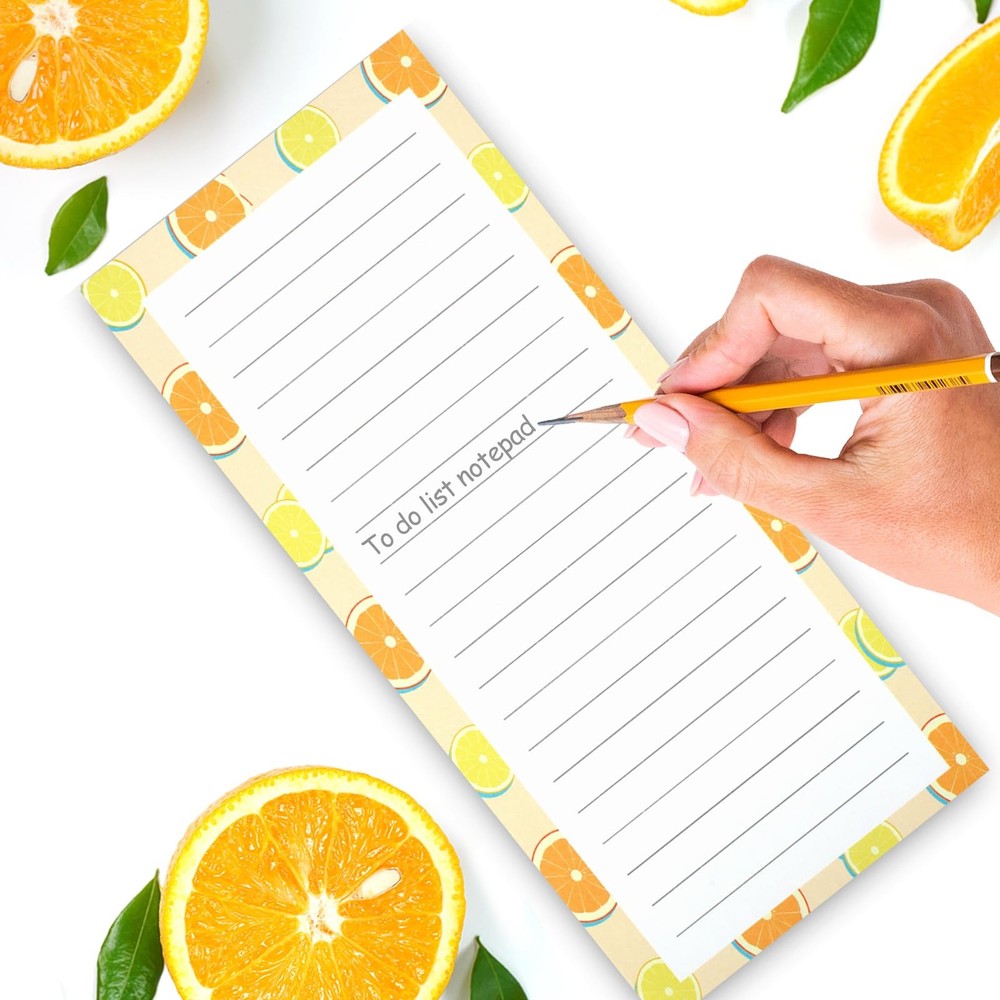 9 Pack Magnetic Notepad for Refrigerator Fruit Design Grocery List Pad 25 Sheets