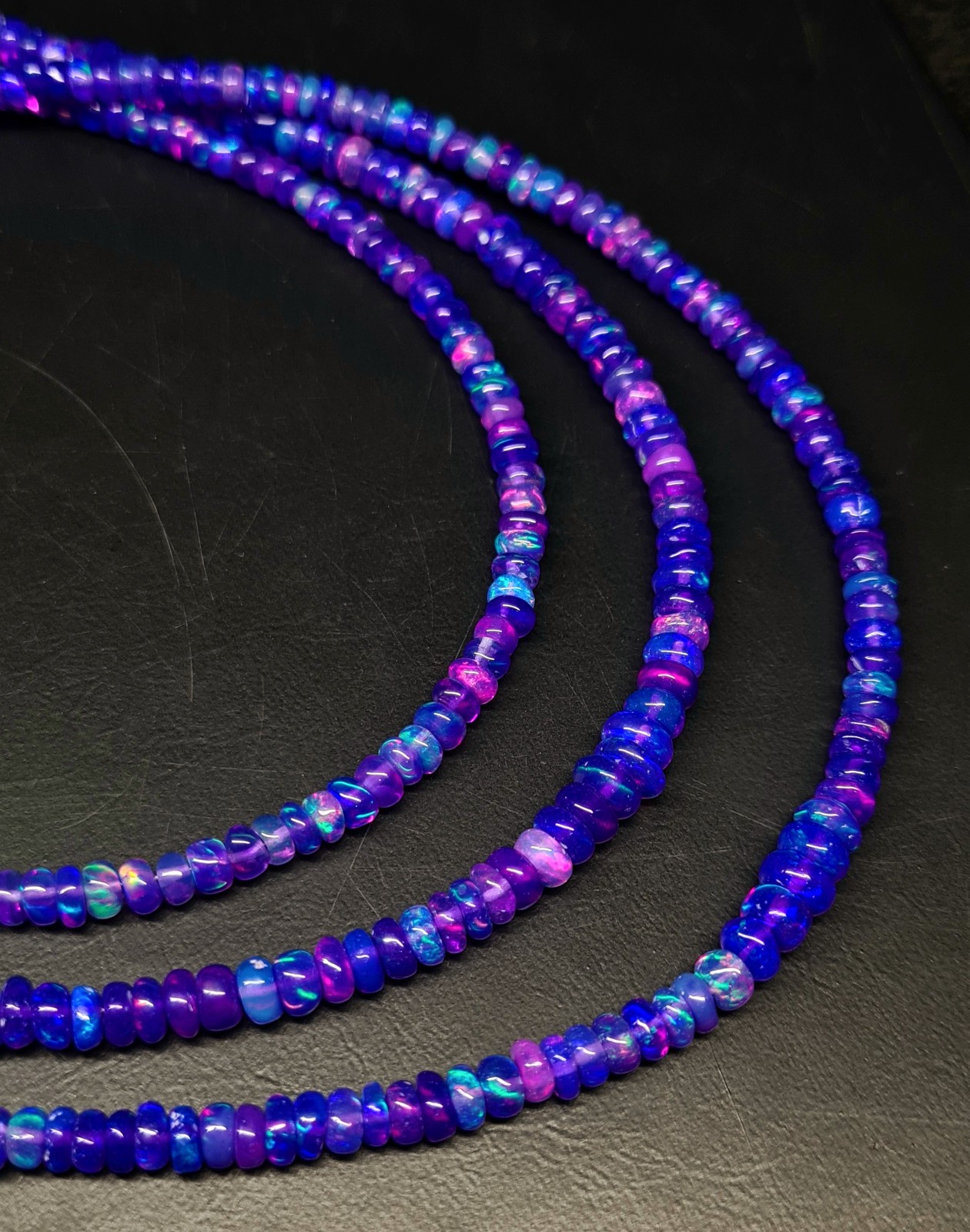 Lilac Ethiopian Opal Rondelle Beads: Handcut Gemstone beads