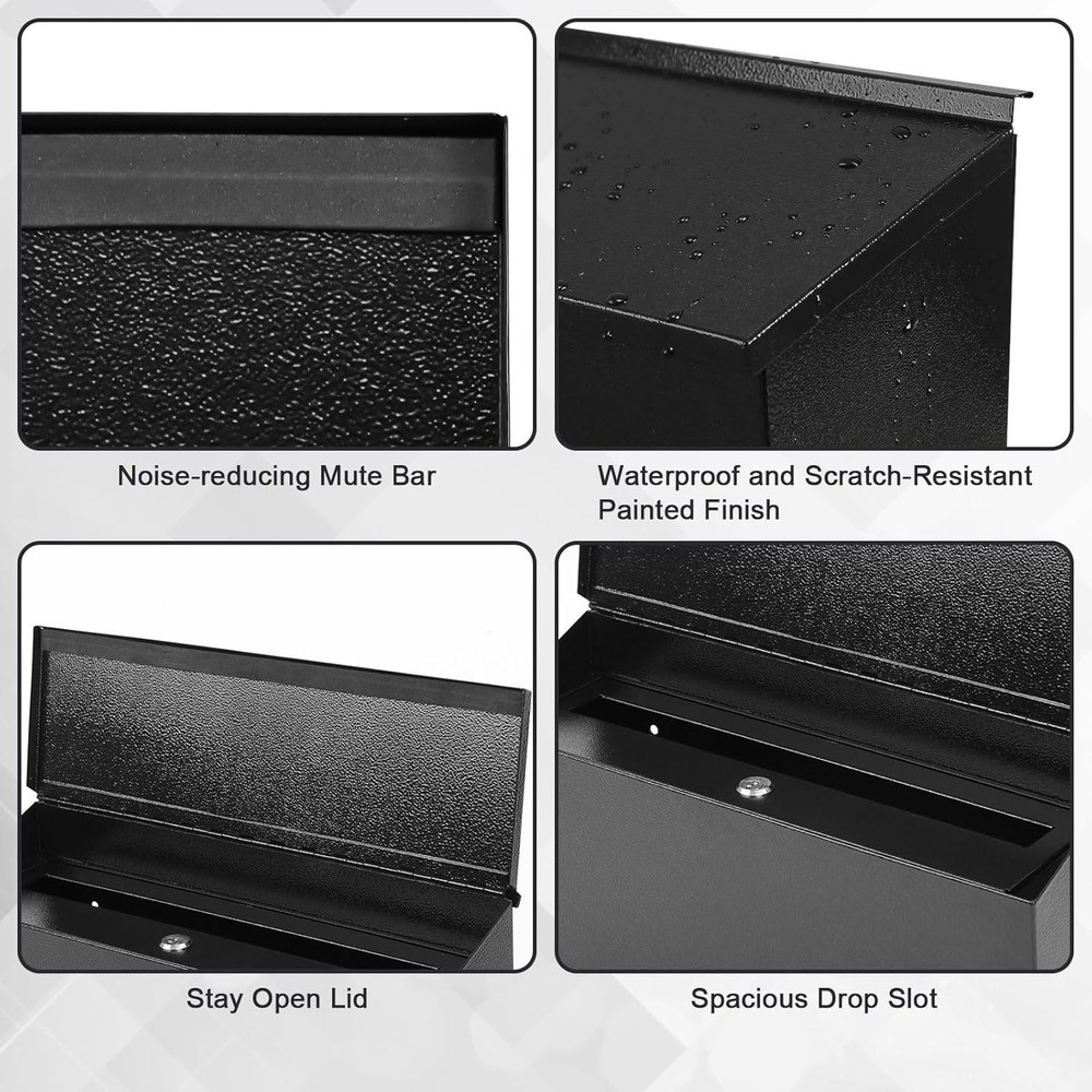 Metal Wall Mount Mailbox, Key Lock Security