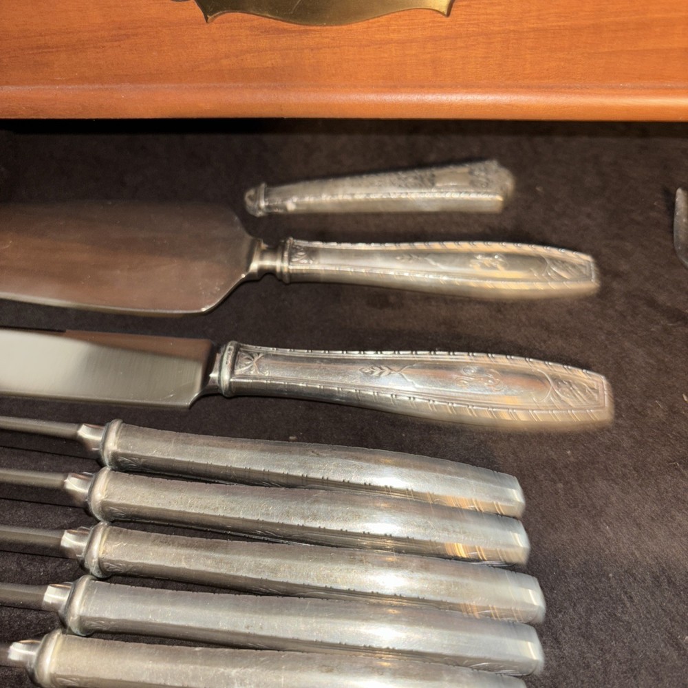 Pacific Silvercloth Anti-Tarnish Wood Flatware Storage Chest W/Drawer- Read