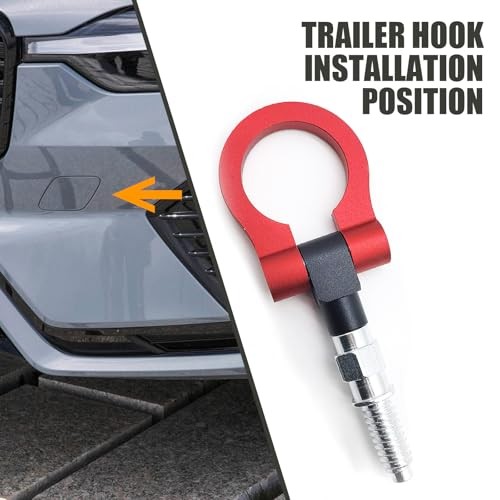Car Front Bumper Tow Hook, European Thread Specifications Waterproof 1 PC Red