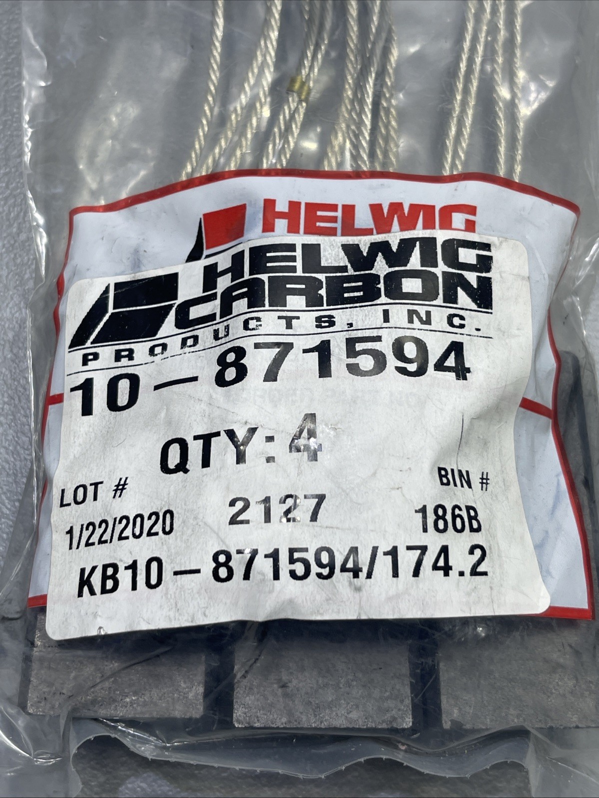 Pack of 4 Helwig Carbon 10-871594 Carbon Motor Brush 7/8 X 1-1/2 X 3-1/4 T576