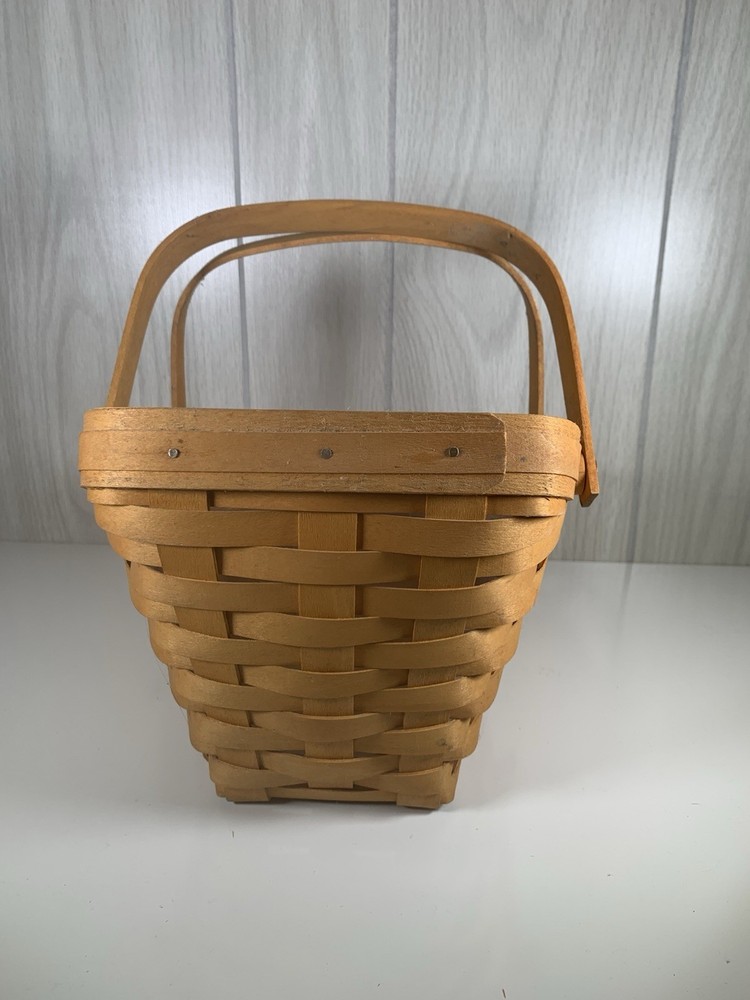 1999 Longaberger Vegetable Basket 2 Compartment Protector double handle Vintage