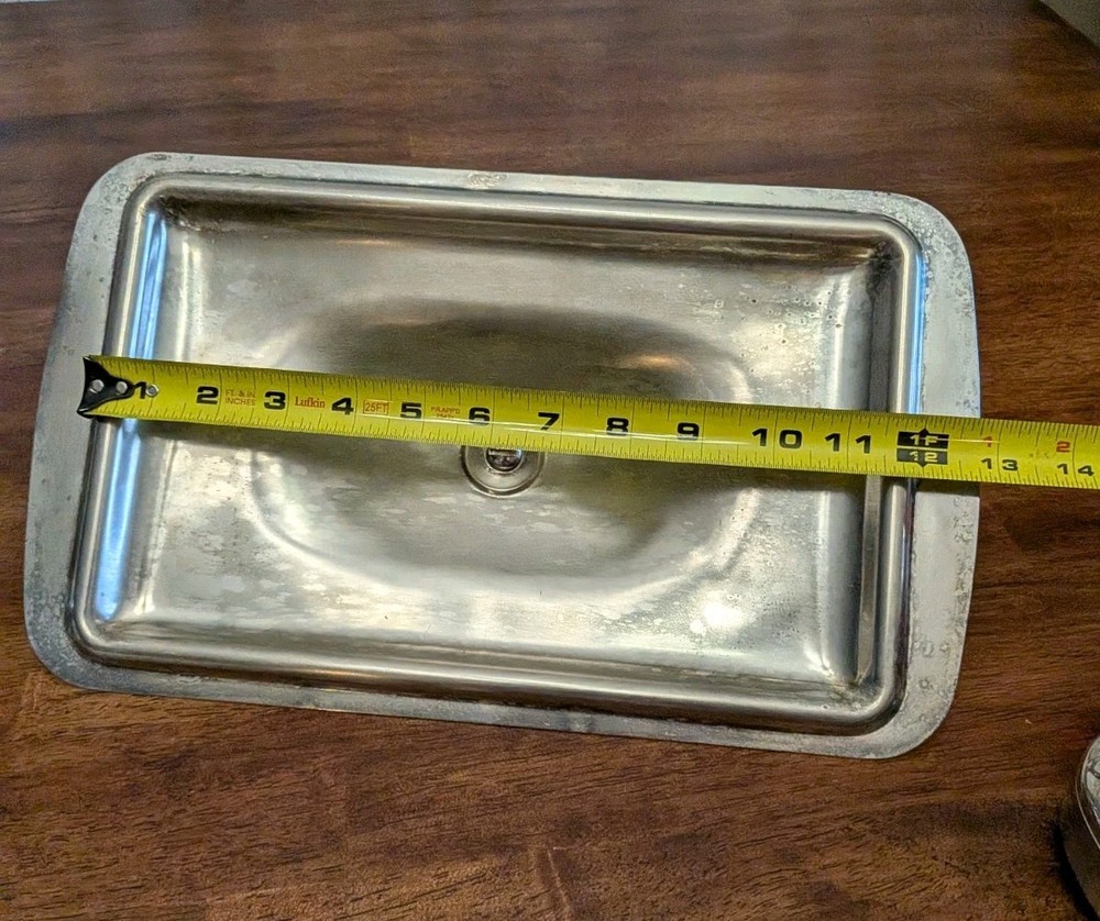 VTG Silver Plated Casserole Serving Dish Lid Only Large Rectangular 13.5 X 8"
