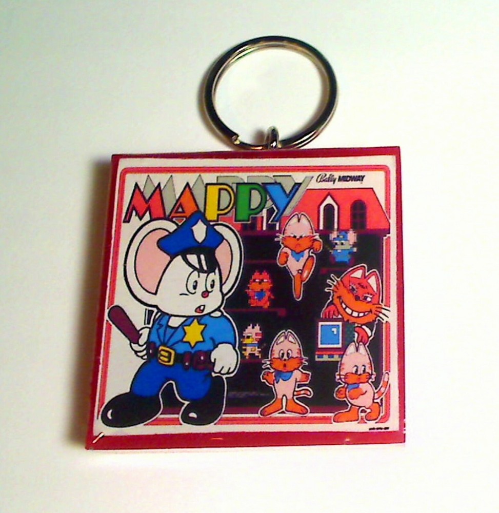 Mappy Arcade Marquee Coin Door accessory Keychain