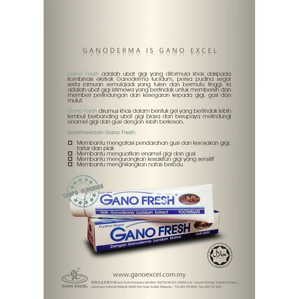 2x Gano Excel Gano Fresh Toothpaste 150g With Ganoderma