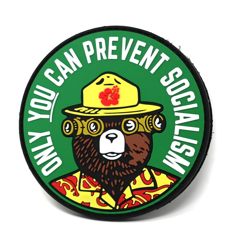 Only You Can Prevent Socialism Bear Parody PVC Hook and Loop Patch