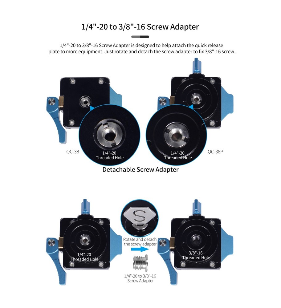 SIRUI 38mm Square Quick Release Plate with 360° Rotating Panoramic Head