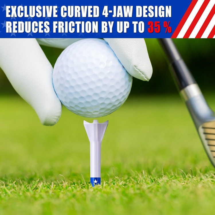 30 Pack Premium 3 1/4'' Plastic Golf Tees Alignment Marking Storage Box