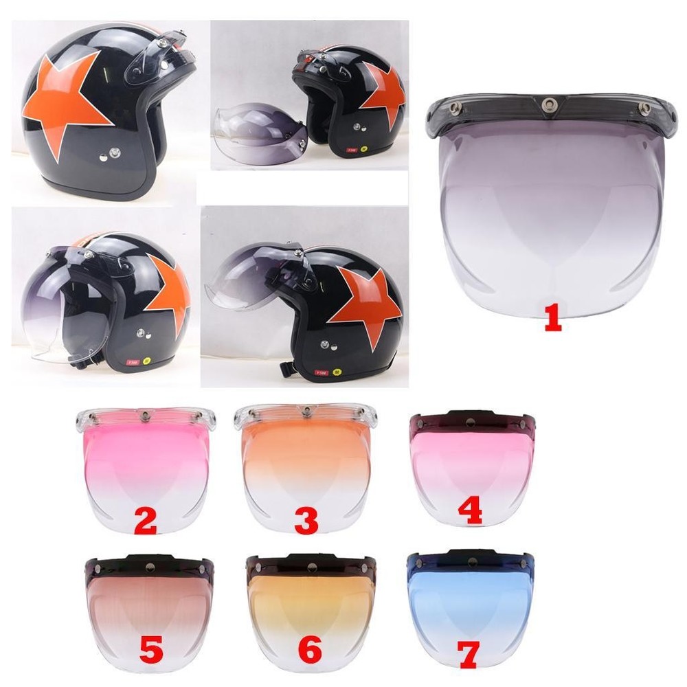 Bubble Shield for Biltwell Bonanza 3-Snap Motorcycle Helmets
