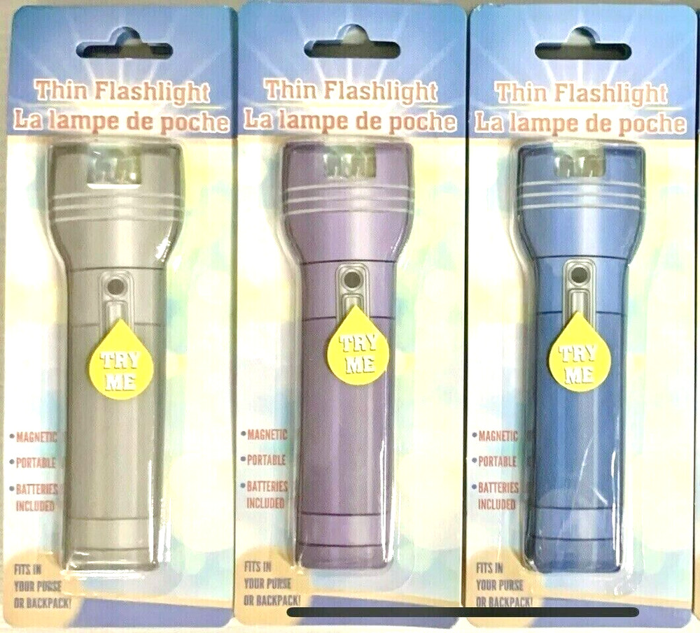 3 New THIN FLAT FLASHLIGHT USPSGA